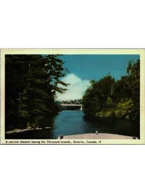 Thousand Islands, Ontario, Canada, Bridge River Postcard